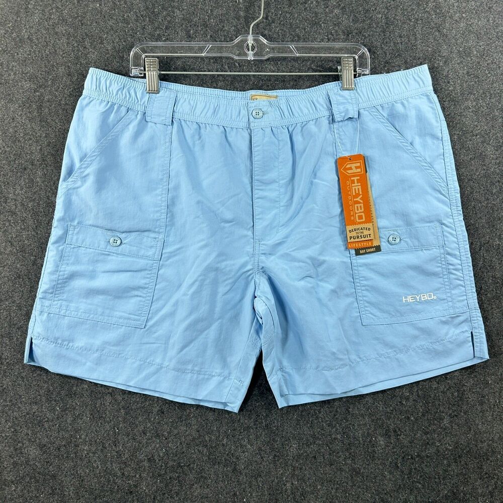 Heybo Bay Shorts Men's XXL Azure Blue Fishing Outdoor UPF 30 Quick Dry NWT